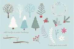 SALE NOW ONLY $4- Whimsical Winter clipart and paper set Product Image 2