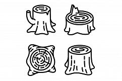 Stumps icons set, outline style Product Image 1