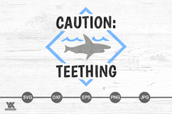 Caution Teething Shark SVG Product Image 1