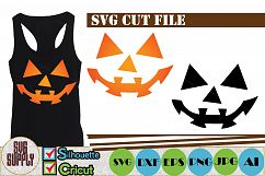 Pumpkin Face Halloween SVG Cut File Product Image 1