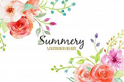 Watercolor Clip Art Summery Product Image 1