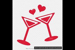 100 Love Cocktail Glass Clip Arts, Love Valentine Clip arts Product Image 2