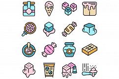 Salted caramel icons set vector flat Product Image 1