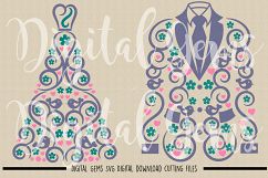 Wedding dress and suit jacket SVG / DXF / EPS / PNG files Product Image 2