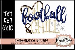 Football And Chill - Football Embroidery Product Image 1
