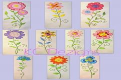Vintage Flower Set Machine Applique Embroidery Design Product Image 1