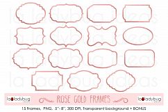 Rose gold frames. Clip art. Rose gold foil frames. Product Image 1