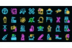 Prevention icons set vector neon Product Image 1