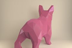 French Bulldog, Paper Dog, Papercraft Bulldog, Paper Animals, Papertoy, Home Decor, Frenchie, 3D papercraft model, lowpoly DIY, hobby idea Product Image 3