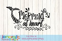 Mermaid at Heart SVG EPS DXF PNG Cut file Cricut SIlhouette Product Image 1