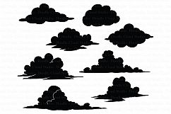   Clouds SVG files for Silhouette Cameo and Cricut. Clouds Weather svg &amp; png, Cartoon Clouds,  Clouds clipart PNG, transparent included, Product Image 1