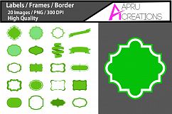 green label vector cut file SVG / label high qualitySVG / frames SVG/ borders / printable high quality designs / hand drawn frames / commercial use Product Image 1