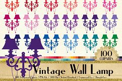 100 European Wall Lamp Clip Arts, Antique, Vintage Decor Product Image 1
