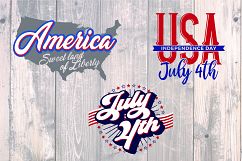 4th of July - America - SVG Cut Files - Vinyl Cutters, Screen Printing, Silhouette, Die Cut Machines, &amp; More Product Image 1