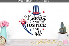 Liberty and justice for all - 4th of July SVG Cut File Product Image 1