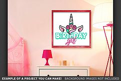 Girls Birthday UNICORN SVG - Unicorn Birthday Girl - 1057 Product Image 2