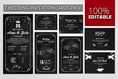 Chalk Board Style Wedding Invitaion Cards Pack Product Image 1