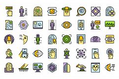 Biometric authentication icons vector flat Product Image 1