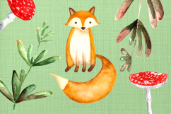 Watercolor Fall in the Forest Clip Art Set Product Image 3