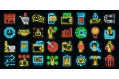 Buyer icons set vector neon Product Image 1