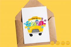 School Bus Monsters cutting files svg, dxf, pdf, eps included - cut files for cricut and silhouette - Cutting Files SG Product Image 3