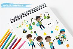 Boy Rock Band  graphics and illustrations Product Image 3