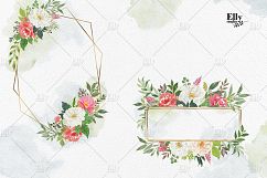 Crystal floral frames, Polygonal gold frame Product Image 4