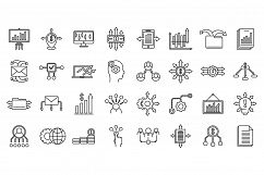 Restructuring refer icons set, outline style Product Image 1