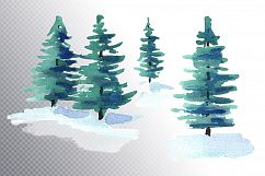 Winter constructor. Watercolor elements set Product Image 4