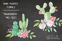 Watercolor Cactus Clipart Bouquets Arrangements Flowers Product Image 2