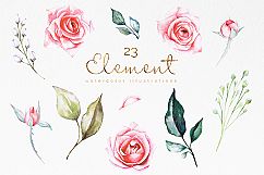 Pink Roses Watercolor Bundle Product Image 8