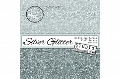 Silver Glitter Digital Paper - Sparkly Papers Product Image 3