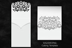 cricut laser cut wedding invitation pocket invitation sample Product Image 2