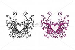Butterfly Heart Ornamental Design  Product Image 1