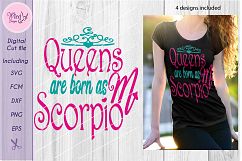 Scorpio svg, Zodiac svg, birth sign svg, Queens are born as Product Image 4