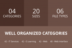 166 Web Flat Greyscale Icons Product Image 3