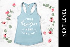 Blue Cancun Next Level 1533 Vest Mockup Tank Top Flat Lay Product Image 1