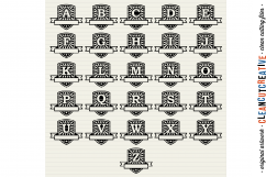 Retro Badge Monogram Font- DXF EPS SVG - Cricut and Silhouette - clean cutting files Product Image 3