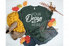 Fall Bella Canvas Mockup Bundle T Shirt Flat Lay 12 Images Product Image 9