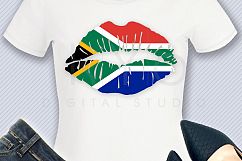 South Africa Flag Girl Lips SVG PNG DXF EPS files Product Image 2