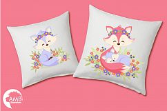 Cute Girl Foxes clipart, graphics, illustrations AMB-1377 Product Image 2