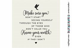 Make sure you KOW YOUR WORTH - Inspiring Quote - SVG DXF EPS PNG - Cricut &amp; Silhouette - clean cutting files Product Image 3