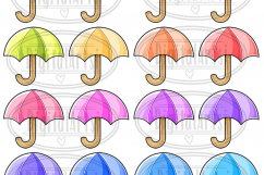 Kawaii Umbrellas Clipart Product Image 2