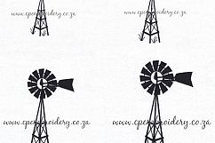 Simple Winged Farm Windmill Embroidery Design Product Image 1
