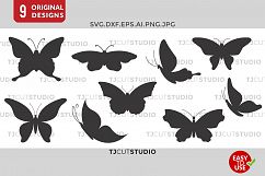 Butterfly Svg, Butterfly Monogram, Butterflies SVG, Svg Files for Silhouette Cameo or Cricut Commercial &amp; Personal Use. Product Image 1