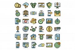 Internet banking icons vector flat Product Image 1