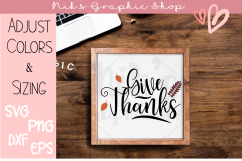 Give Thanks Svg, Thanksgiving Svg, Thankful Svg, Fall Svg Product Image 1