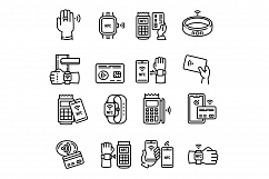 Nfc technology icons set, outline style Product Image 1