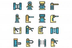 Turnstile icons set vector flat Product Image 1