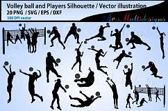Volley ball , volley ball silhouette, volley ball svg Product Image 1